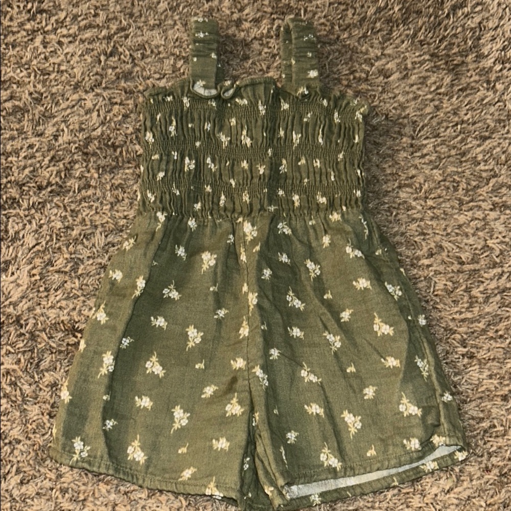 SOLD Green Floral Romper